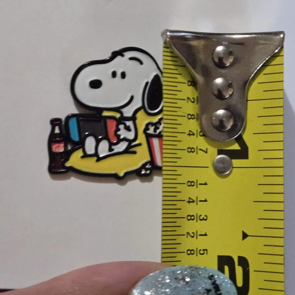 Snoopy Playing Switch Enamel Pin - Black, White, Yellow